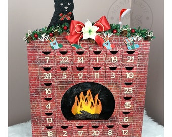 Fireplace-Shaped Advent Calendar, Christmas Decoration