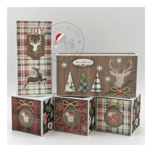 Kerst pop-up kubussen kaart, wenskaart, kerstkaart, grappige kerstkaart, kerstgroeten