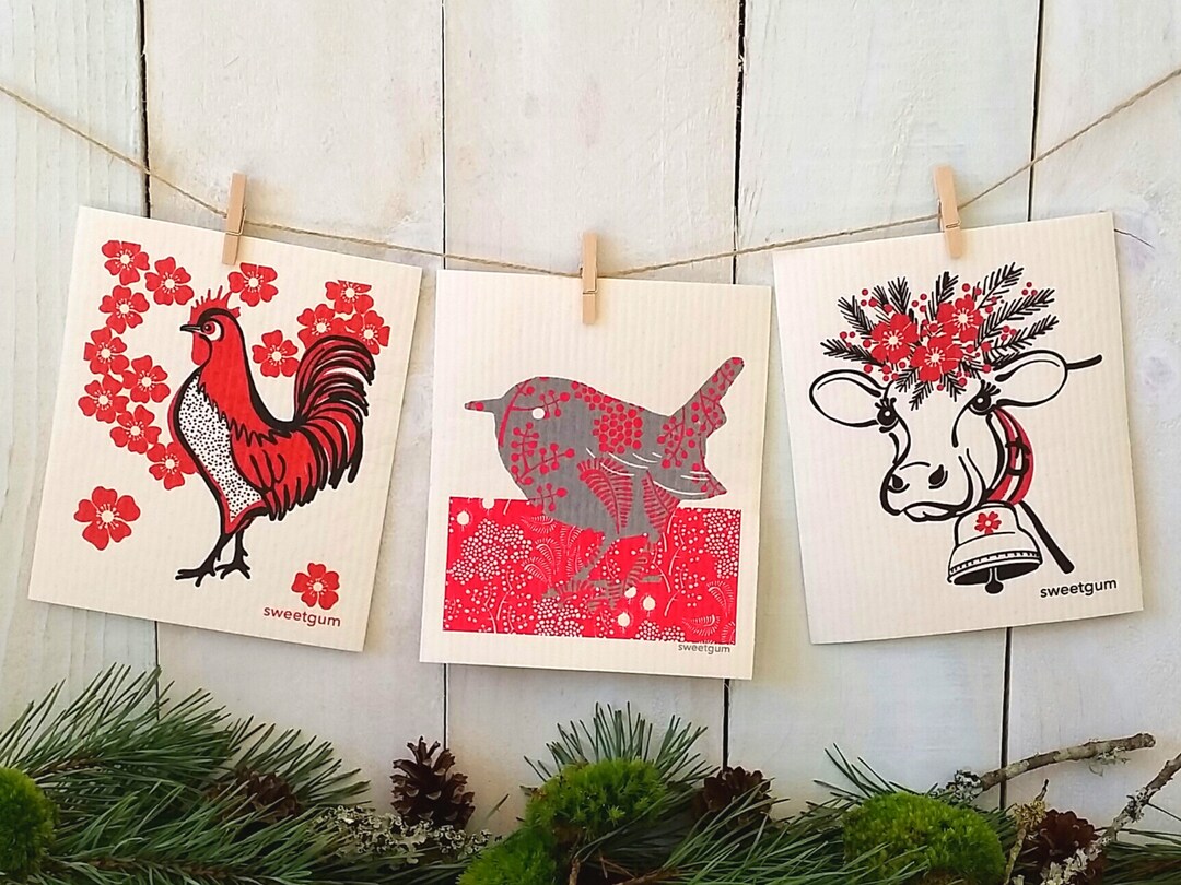 Set of 3 Washable Organic Cotton Sponge Towels Compostable Etsy