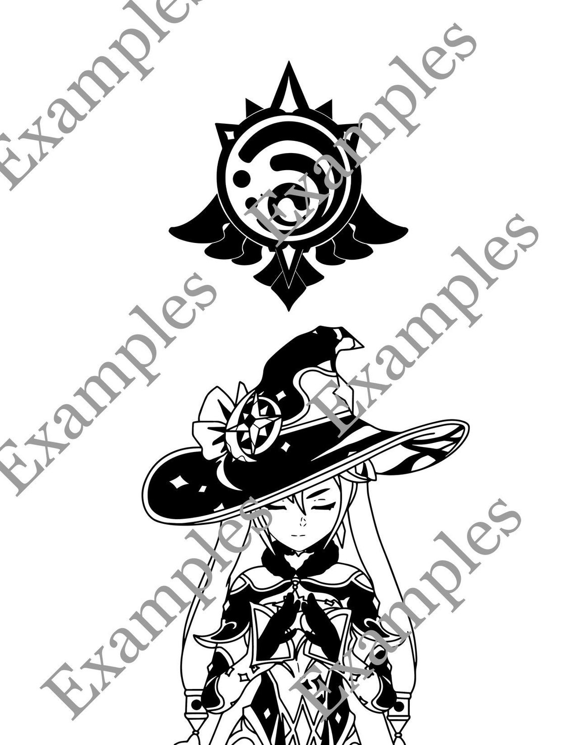 HYDRO QUEEN SET Genshin Impact Artifact Pose Vision Stencils Etsy