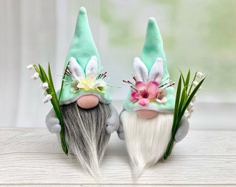 Spring bunnies gnomes Kawaii room decor Easter home decor Gnome Bunny Rabbit Easter bunny gnome