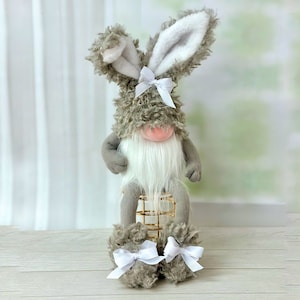 Large Bunny Gnome, Dangly Legs, Handmade Farmhouse Decor