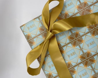 Fab Art Deco style wrapping paper with matching gift tag, gift wrap for a friend or someone special