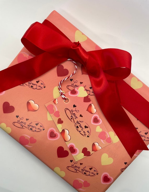 Papier demballage coeur Emballage cadeau coeur de la Saint-Valentin Papier  demballage coeur Emballage cadeau d'amour -  France