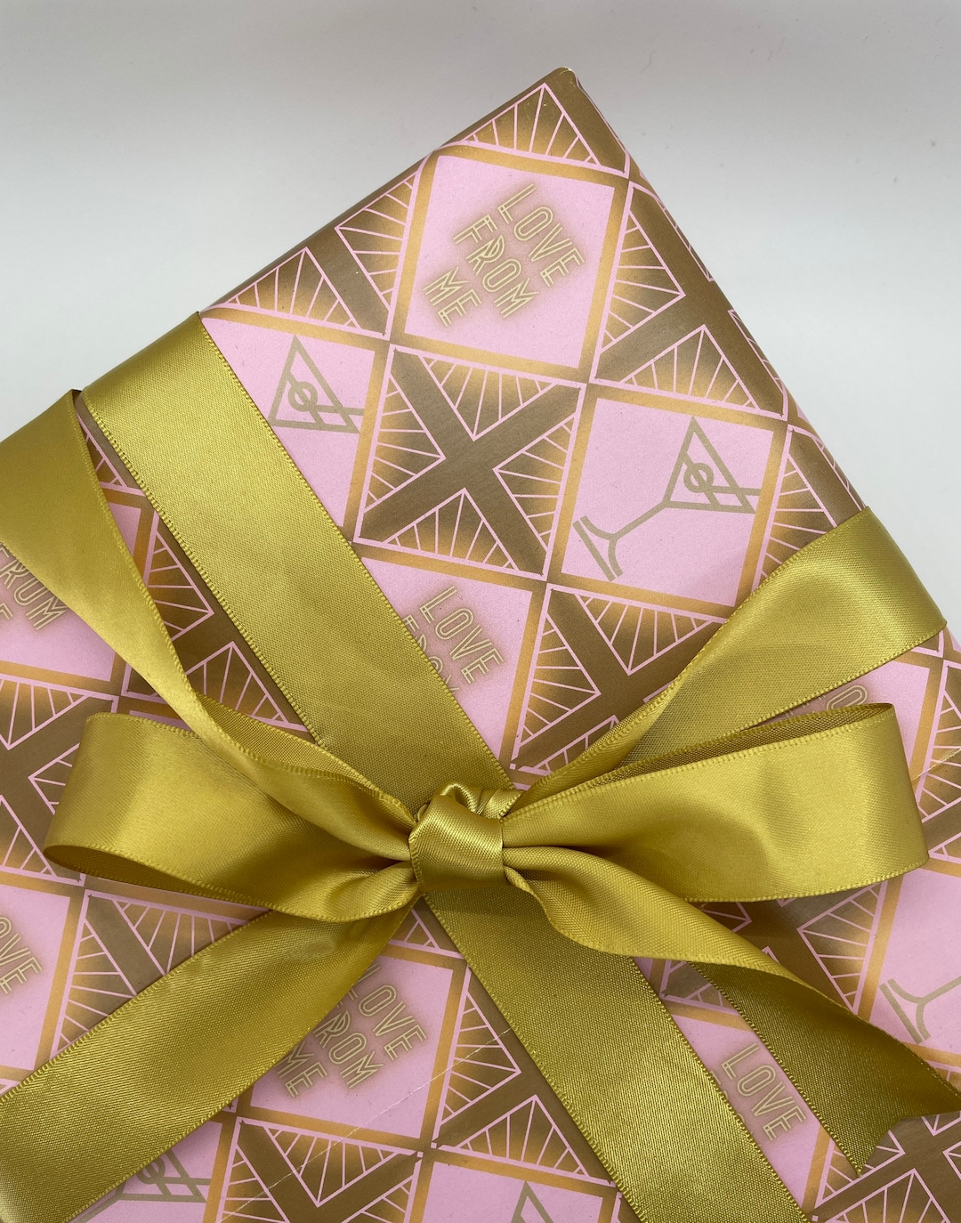 Love From Me Art Deco Wrapping Paper With Matching Gift Tag, Art Deco ...