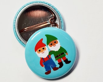 1 pc. Button with bow pin, mini, Ø 25 mm, little elves or gnomes as giveaways, souvenirs, small gifts for children