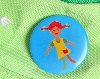 A 'doll' to attach, button with safety pin, 38 mm, a sweet giveaway for children