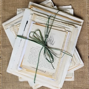 Vintage Paper Bundle Old Book Pages Junk Journal Supplies Ephemera Mixed Media Collage Vintage Scrapbook Supplies 60 Assorted Vintage Papers