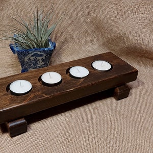 Customizable Walnut color candle holder made to order 4-9 tea candles