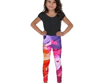 New Girls Kids Neon Florecent Coloured Party Casual Plain Leggings Age 7-12 Years