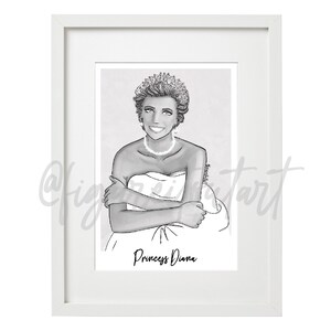 Portrait of Princess Diana - Art print (DIGITAL DOWNLOAD)