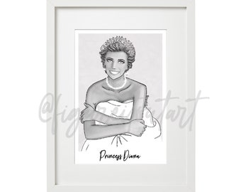 Portrait of Princess Diana - Art print (DIGITAL DOWNLOAD)