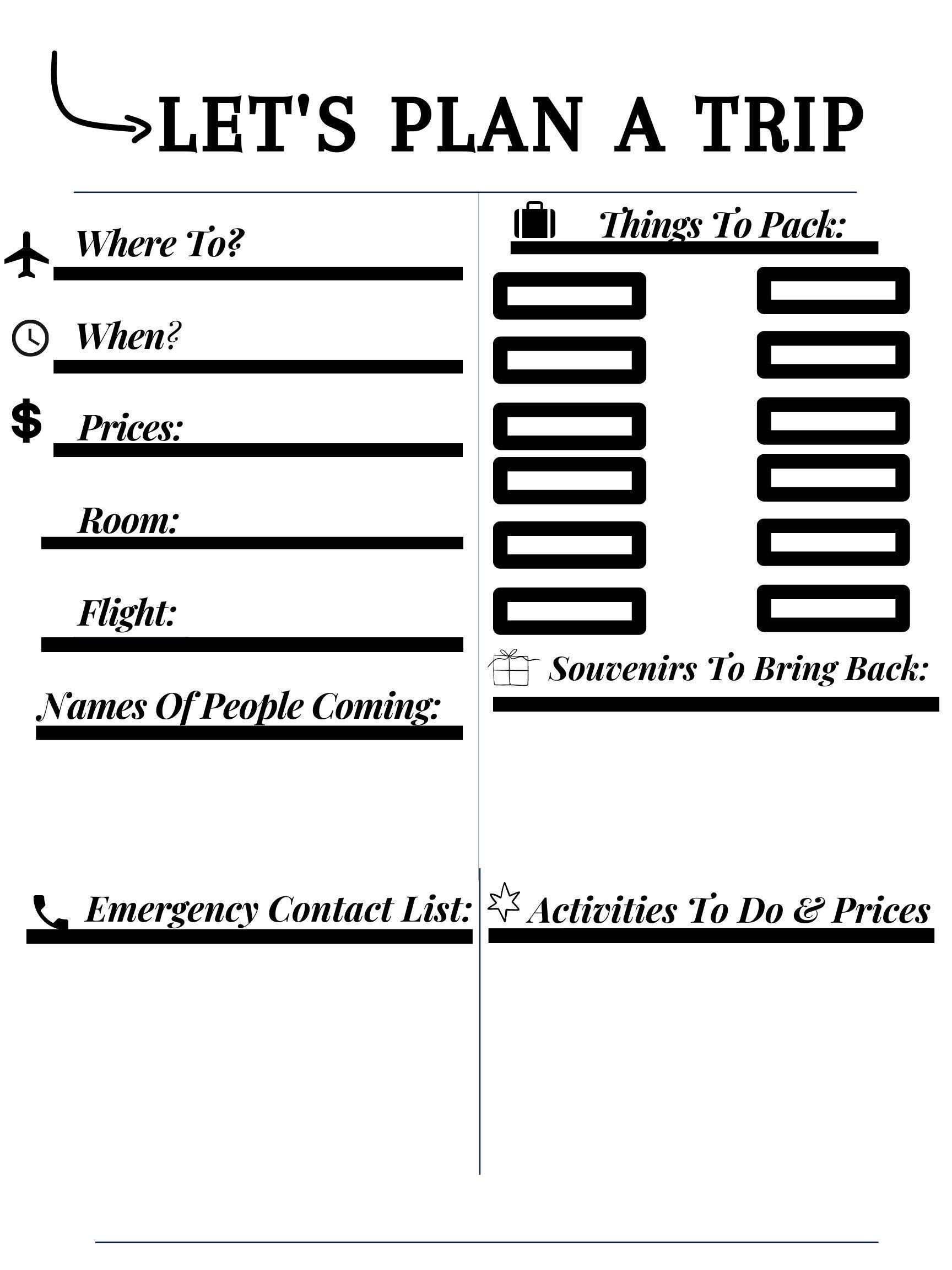 Traveling Organizer Printable Editable. Travel Planner. Etsy España