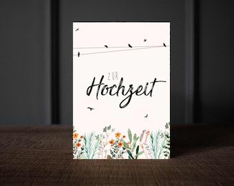 Glückwunschkarte Hochzeit, Hochzeitskarte, Karte Hochzeit Glückwunsch, Gratulation Hochzeit, Postkarte A6 Hochzeit, Hochzeitsgeschenk