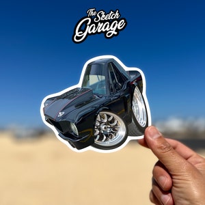 1964 Ford Mustang Hotrod custom cartoon Kiss-Cut Sticker / Decal ideal for water bottle, laptop, phone case, helmet, window sticker