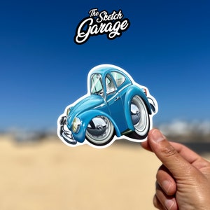 Volkswagen Beetle Sticker / Decal ideal for water bottle, laptop, phone case, helmet, window sticker free chipping