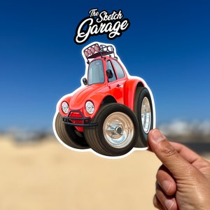 Volkswagen Beetle buggy Sticker/Decal  for water bottle, laptop, phone case, helmet, window sticker free chipping