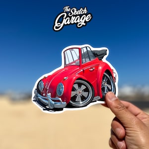 Adhesivo/calcomanía de Volkswagen Beetle ideal para botellas de agua, portátiles, fundas de teléfono, cascos y ventanas, sin desconchado