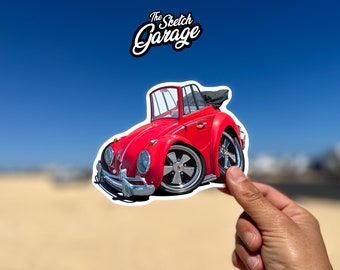 Volkswagen Beetle Sticker / Decal ideal for water bottle, laptop, phone case, helmet, window sticker free chipping