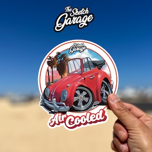 Volkswagen Beetle custom cartoon Sticker / Decal water bottle, laptop, phone case, helmet, window sticker bumper sticker free chipping