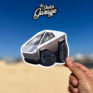 テスラ サイバートラック キスカット ステッカー/デカール ウォーターボトル、ノートパソコン、電話ケース、ヘルメット、ウィンドウステッカーに最適 欠けない