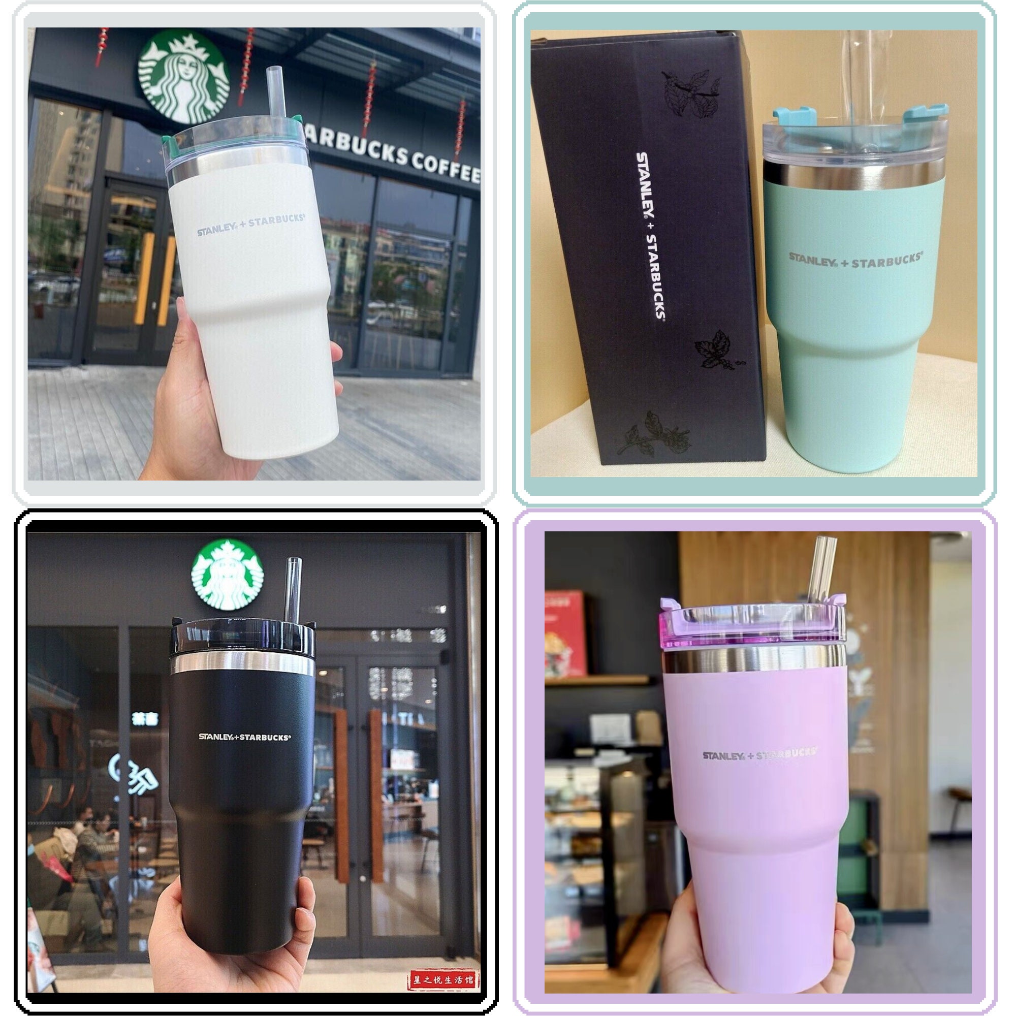 237ml/8oz Starbucks x Stanley Stainless Steel Green Grey Outdoor