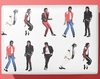 Michael Jackson wrapping paper - Beat it, Bad, smooth criminal, thriller - hand illustrated - hand made