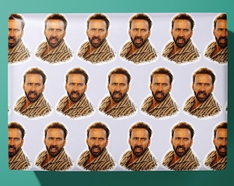 Nicolas Cage meme wrapping paper | gift wrap - hand illustrated