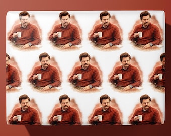 Ron Swanson MEME wrapping paper | gift wrap - Nick Offerman