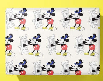 Mickey Mouse Steamboat Willie gift wrap - wrapping paper - hand illustrated