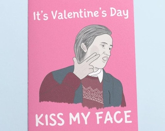 Alan partridge valentines card - hand illustrated - recycled materials - eco