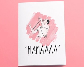 Queen mamaaa card - hand illustrated - recycled materials - eco - mothers day
