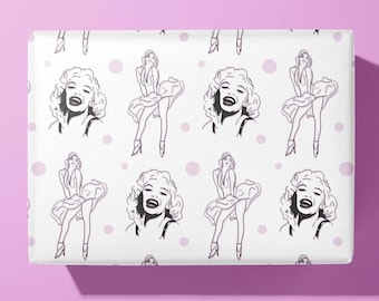Marilyn monroe wrapping paper  - hand illustrated - hand made