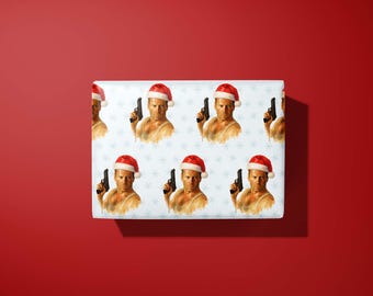 Die Hard Santa Wrapping Paper - Hand Made - Christmas Gift Wrap