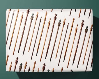 Wizard / witch magic wand wrapping paper | gift wrap - hand illustrated