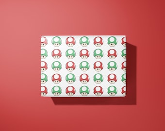 Mario inspired wrapping paper - hand made - gamer gifts