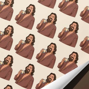 Big Lebowski Gift Wrap - The Dude - Hand Illustrated Wrapping paper image 3