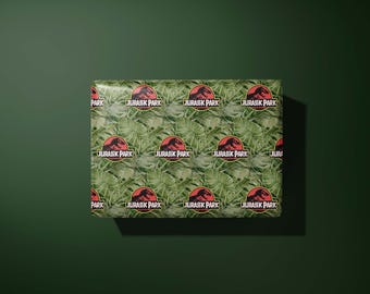 Jurassic park inspired wrapping paper | gift wrap - dinosaurs - hand illustrated