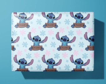 Papel de regalo personalizado de Lilo & Stitch - envoltorio de regalo hecho a mano