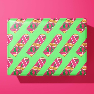 Back to the future hoverboard wrapping paper / gift wrap - hand illustrated