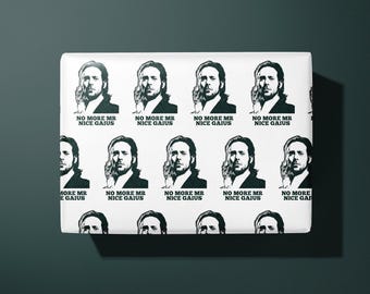Battlestar galactica wrapping paper - gaius baltar - gift wrap - hand made - birthday