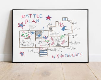 Home Alone Battle Plan Art Print – Kevin McCallister Movie Poster