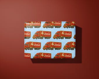 Coca Cola Christmas Truck Wrapping Paper - Hand Made Xmas