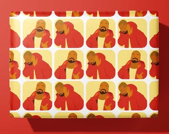 Drake meme wrapping paper | gift wrap - hand illustrated