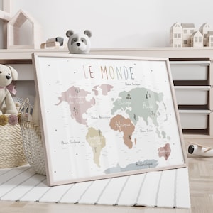 Puzzle en bois mappemonde rond double face