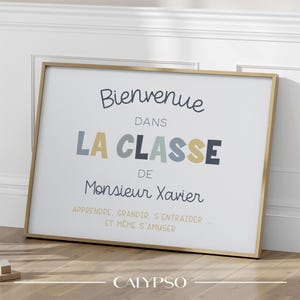Póster personalizado para profesor, cartel de bienvenida al aula.