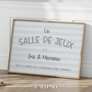 Poster personalizzato per sala giochi, decorazione murale con linee verdi in francese