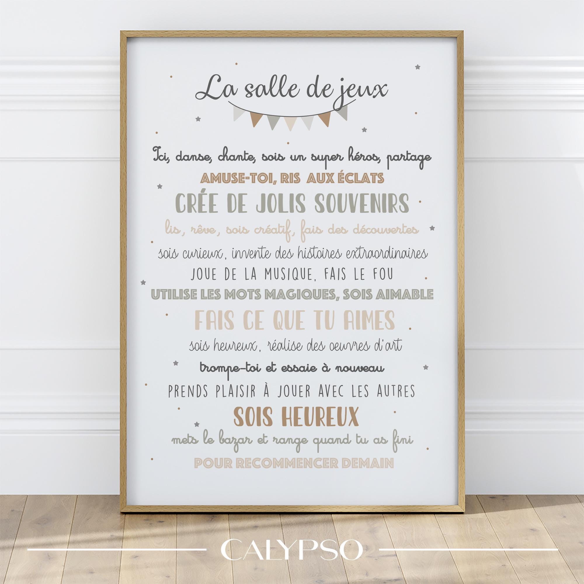 Large format playroom poster, decorative poster for children's playroom, gift poster, playroom wall decoration