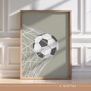 Poster ballon de football sur fond sauge.