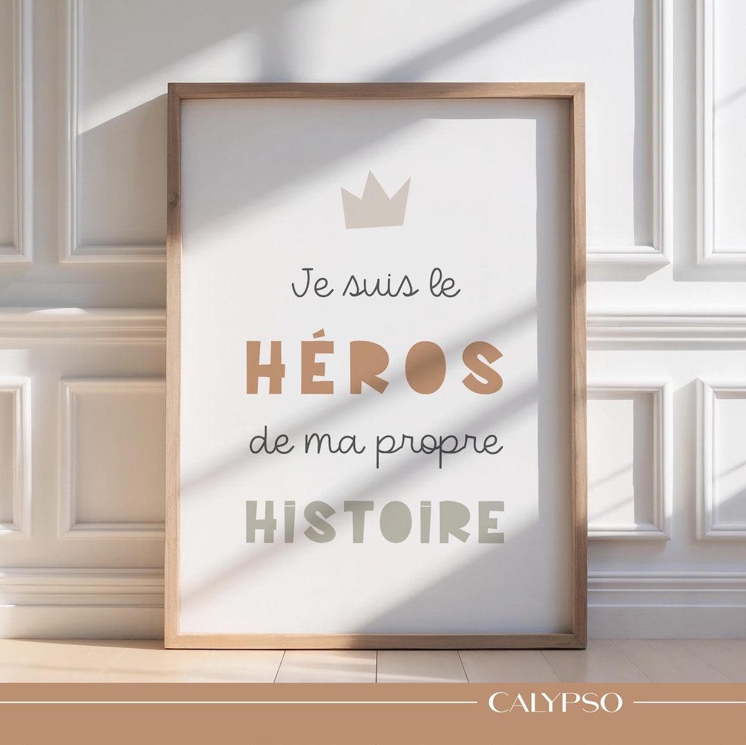 Affiche je suis le héros de ma propre histoire, poster positif en ...